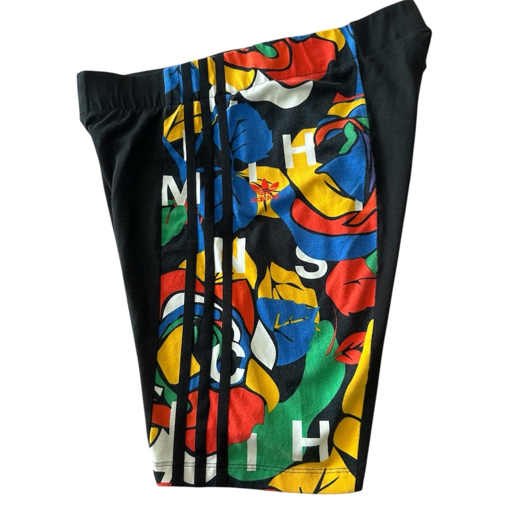 Adidas Rich Mnisi Graphic Athletic Shorts Black Multi-Color Logo Size Large